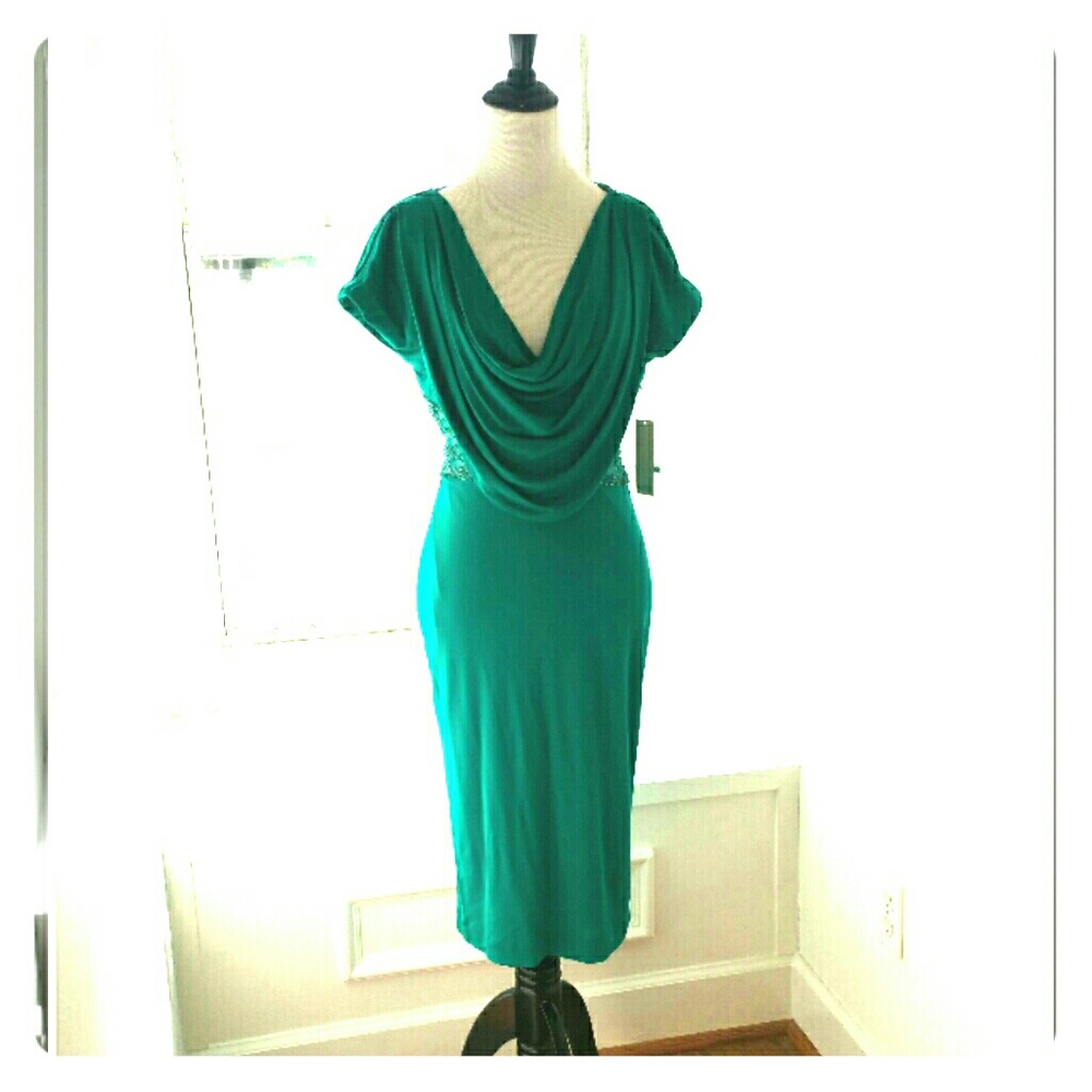 Badgley Mischka Jade Green Dress, Size 6